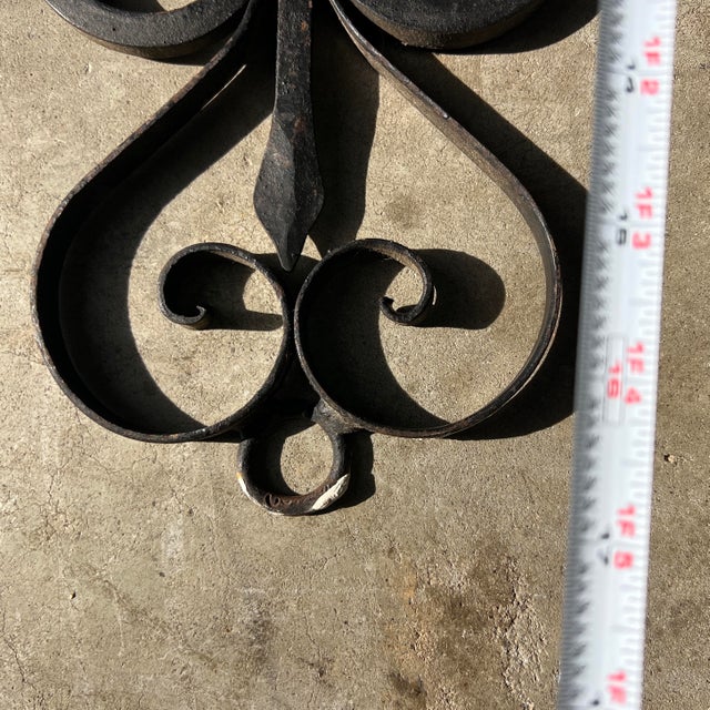 1970s French Iron Scrolling Plant and Tea Cup Holder Wall Hanging For Sale - Image 11 of 12