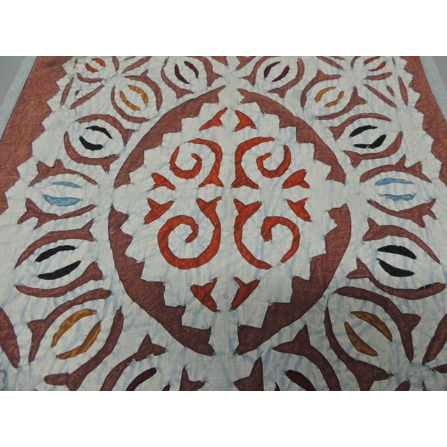 Burnt Orange and Grey Petite Indian Cutout Square Pillow Cover For Sale - Image 4 of 4