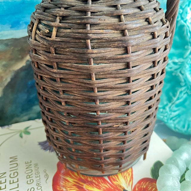 Antique Wicker Wrapped Demijohn Bottle For Sale In San Antonio - Image 6 of 8