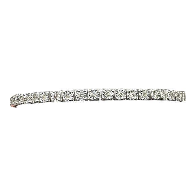 Diamond Tennis Bracelet in Sterling Silver – 1ctw, 7.5in, New For Sale