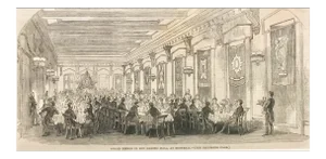 1860s Engraving, Dinner at the Masonic Temple, Montreal