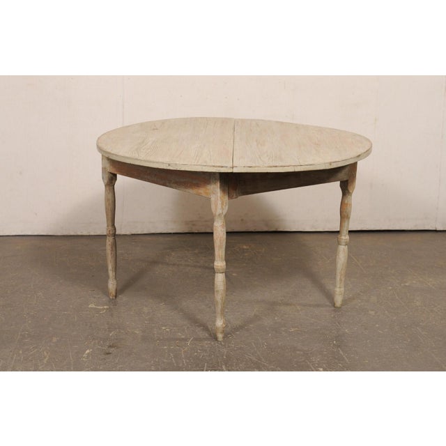 19th Century Swedish Painted Drop Leaf Wood Table For Sale - Image 10 of 11