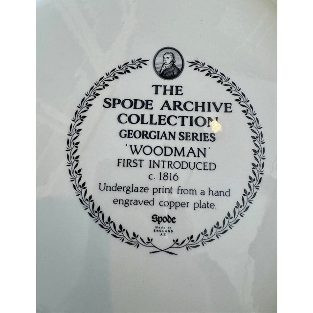 Vintage made in England Spode black and white transfer ware round cheese serving dish/plate.