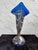 Mid-Century Modern Vintage Bohemian Cobalt Blue Pulled Feathered Handblown Art Glass Vase 9.75” For Sale - Image 3 of 7