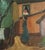 Mid-Century Modern 'Village Courtyard' Vintage Original Landscape Oil Painting, Framed For Sale - Image 9 of 14