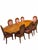 Vintage Figured Wood Double-Pedestal Dining Table With Eight Rose Upholstered Cane-Back Chairs — Nine-Piece Set For Sale - Image 4 of 18