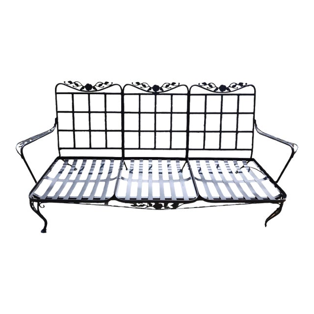 Vintage Woodard Wrought Iron Outdoor Patio Furniture For Sale