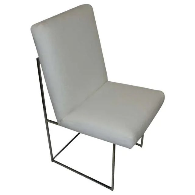 White 8 Milo Baughman Leather & Chrome Thin Series High Back Chair For Sale - Image 8 of 8