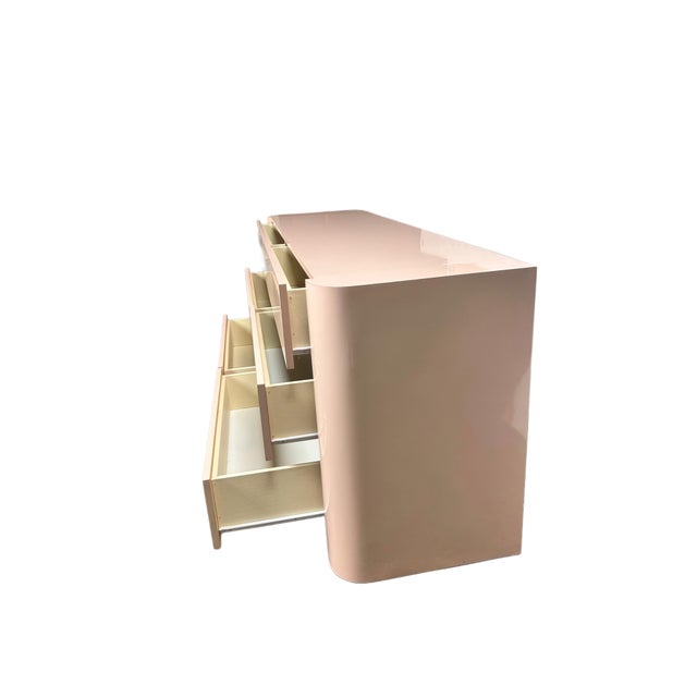 1980s 1980s Vintage Pink Post Modern 6 Draw Dresser For Sale - Image 5 of 7
