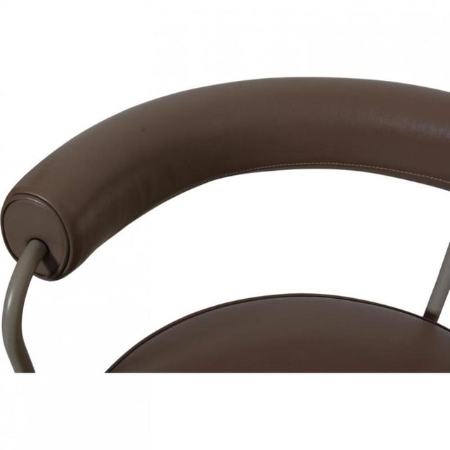 Gray Lc-7 Chair in Grey Leather by Le Corbusier, 2000s For Sale - Image 8 of 16