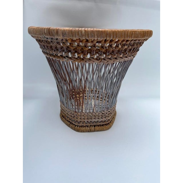 Antique Woven Wicker Cachepot For Sale - Image 4 of 9