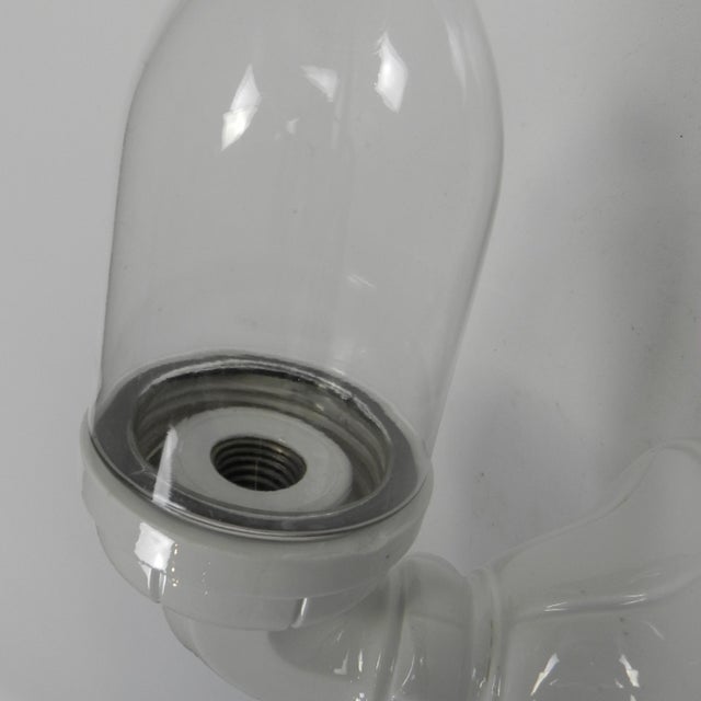 Porcelain Wall Lamp with Transparent Glass Shade, 1930s For Sale - Image 15 of 18