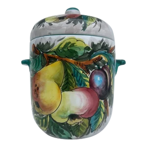 Vintage Handpainted "Rumtopf" Rum Pot, Attributed to Deruta, Made in Italy