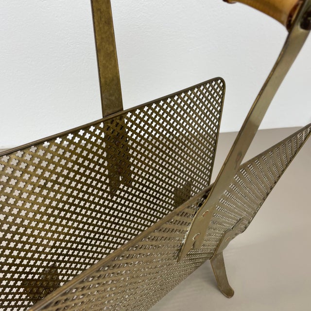 Brass and Bamboo Magazine Holder in the style of Carl Auböck, Austria, 1950s For Sale - Image 10 of 18
