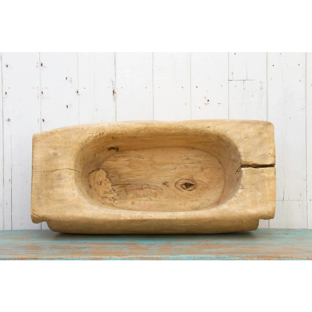 Wood Large Farmhouse Bleached Wood Planter For Sale - Image 7 of 11