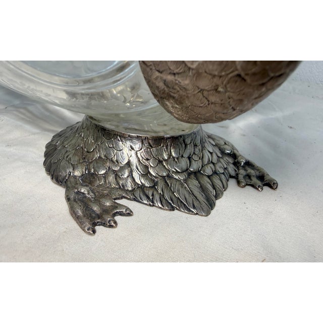 Antique 1800's Georg Roth & Co. Hanau German 800 Silver Cut Glass Swan Bowl For Sale - Image 4 of 17