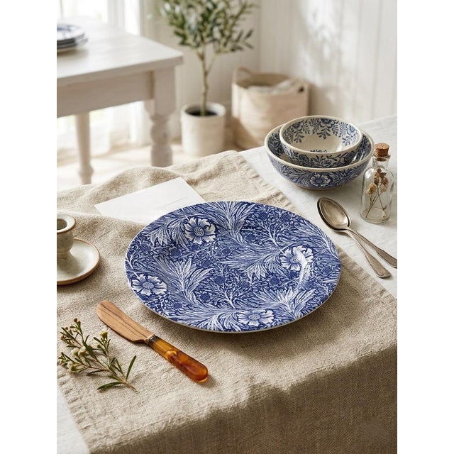 Ceramic William Morris "Marigold" Blue and White Ceramic Plate by Goodies For Sale - Image 7 of 8