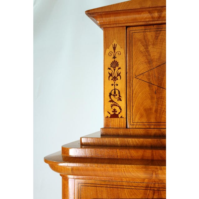 Beige Biedermeier Secretary in Ash, 1830s For Sale - Image 8 of 16