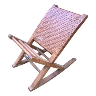 Mid-20th Century Woven Split Reed Gout Rocker or Footrest For Sale