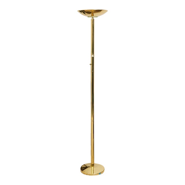 Mid 20th Century Brass Torchiere Lamp For Sale