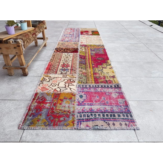 Textile Mid 20th Century Anatolian Kurdish Tribal Wool Runner For Sale - Image 7 of 10