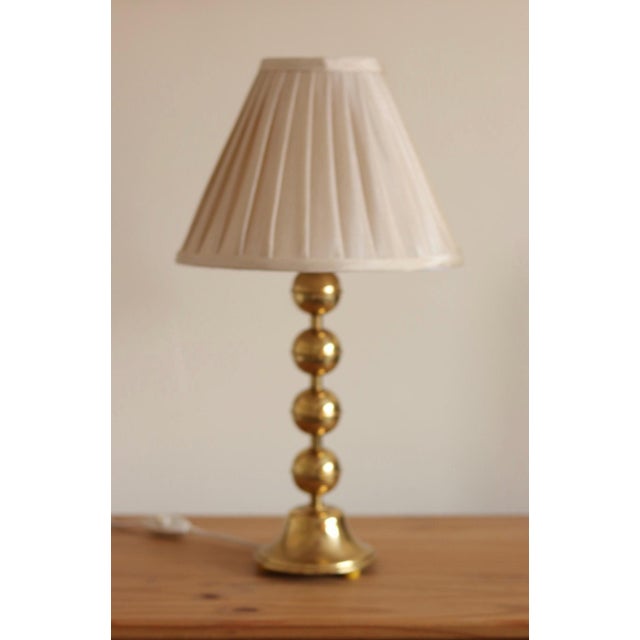Metal Vintage Swedish Brass Bobbin Table Lamp from Aneta, Set of 2 For Sale - Image 7 of 18
