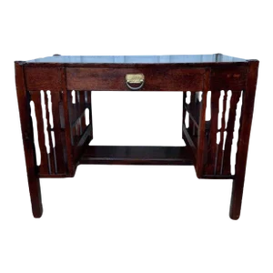 Antique Tiger Oak Style Mission Table Desk, 19th Century