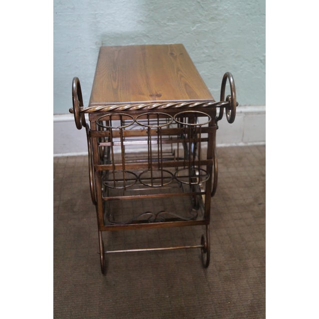 Ornate Scrolled Metal Bar Cart Server W/ Wood Top Chairish