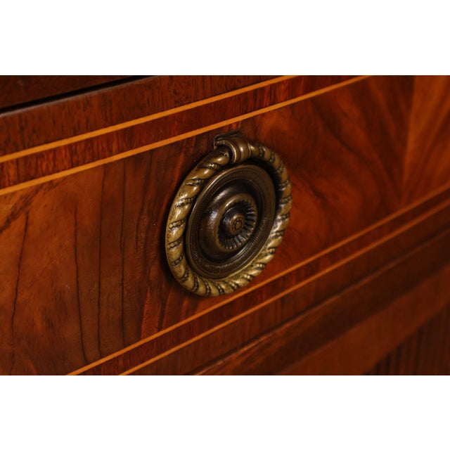 Federal Style Custom Mahogany Sideboard With Inlay And Tambour Door For Sale - Image 12 of 18
