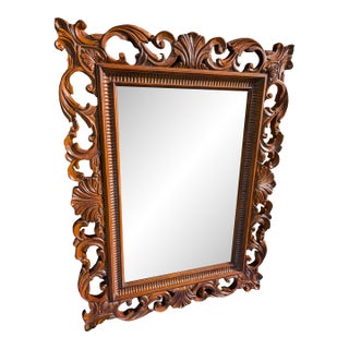 1990s Drexel Heritege Large Mahogany Framed Wall Mirror. This Mirror Is Part of the Talavera Tuscan Collection. For Sale