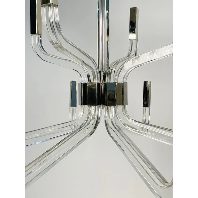 Transparent Crystal & Nickel 12 Arm Chandelier by Chapman & Myers for Visual Comfort For Sale - Image 8 of 12