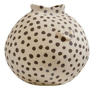 Le Poisson Globe Beige Sandstone Vase by Lou Thomas