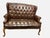 Animal Skin Vintage English Chesterfield Tufted Oxblood Leather Wingback Settee For Sale - Image 7 of 12