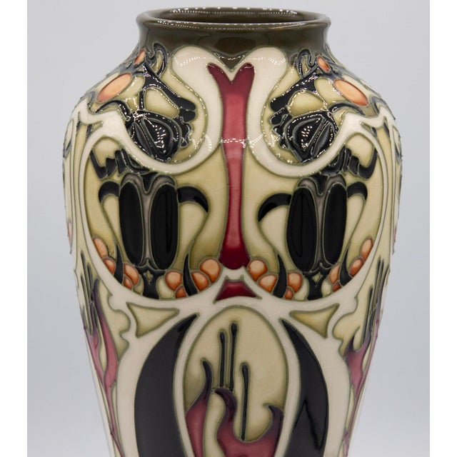 Moorcroft by Kerry Goodwin Pottery Vase - Gardners - Limited Edition - 15" H For Sale - Image 4 of 7