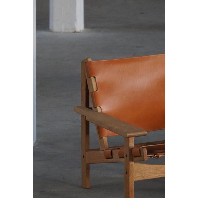 1960s Danish Modern Hunting Chairs in Oak and Leather attributed to Kurt Østervig, 1960s, Set of 2 For Sale - Image 5 of 16
