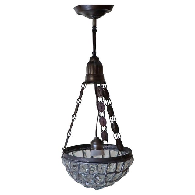 Art Nouveau Pendant Lamp with Slack Glass in Rock Crystal Optics, Germany 1920s For Sale - Image 16 of 16