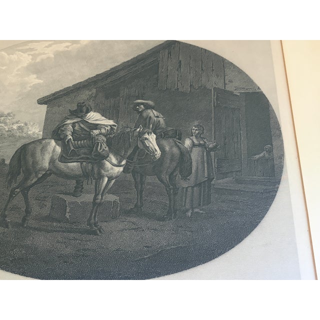 Early 20th C. French “Le Départ De L’Hôtellerie” Equestrian Print in Giltwood Frame For Sale - Image 9 of 13