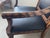 Traditional Late 20th Century Carved Throne Armchair With Black Leather Upholstery and Nailhead Trim For Sale - Image 3 of 4