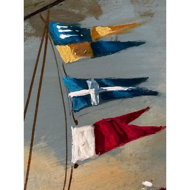 Nautical Ss Great Britain Steamship Large Gilt Framed Marine Oil on Panel Painting Signed Salvatore Colacicco For Sale - Image 16 of 18