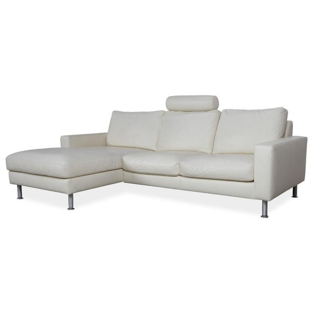 Cream Leather Corner Sofa with Adjustable Headrest from Machalke For Sale - Image 17 of 17