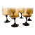 Vintage Mid Century Libbey Tawny Stemmed Wine Glasses in Smoke Brown - Set of 6 For Sale