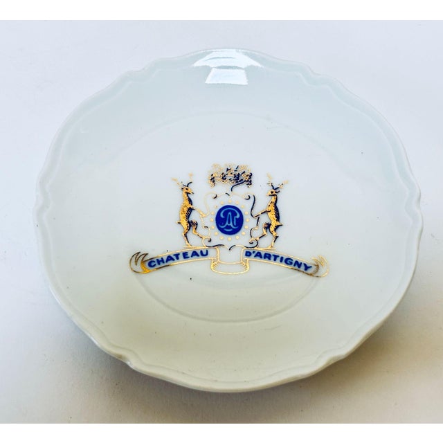 Porcelain Château D’Artigny Vide-Poche, Blue & Gilt, France, Circa 1960 For Sale In Palm Springs - Image 6 of 10