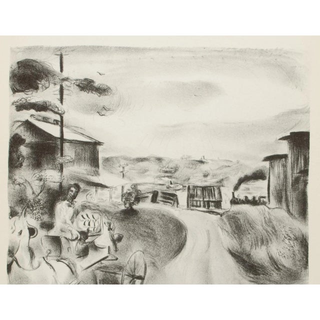 1939 After Francis Chapin "Morning Train", First Edition Period Offset Lithograph For Sale - Image 4 of 9