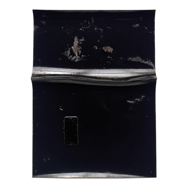 Contemporary Abstract High Gloss Lacquer, Marinage/Paper "Black River #40" by Harald Kröner For Sale