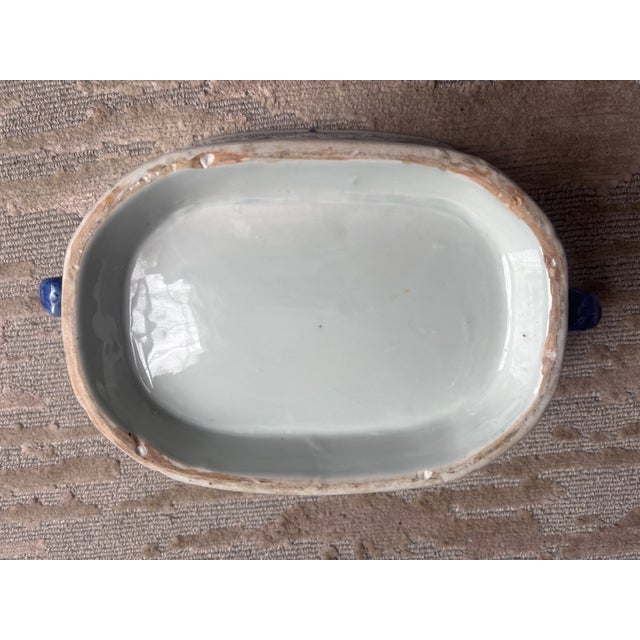 Ink Blue Chinese Canton Tureen, 19th Century For Sale - Image 8 of 10