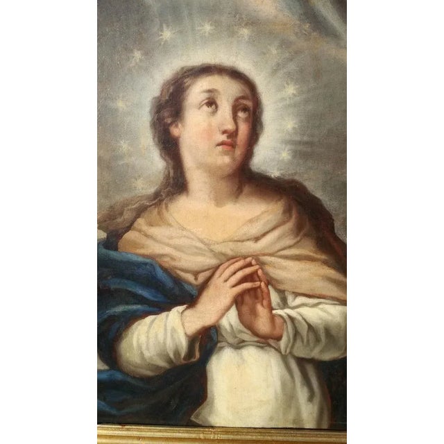 After Jacopo Amigoni, Virgin Mary, 1700s, Oil on Canvas, Framed For Sale - Image 4 of 5