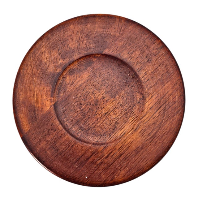 Mid-Century Hand Turned Solid Cherry Wood Bowl Set — Eight 7" Serving Bowls For Sale - Image 13 of 13