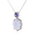 Contemporary Chalcedony, Diamond and Tanzanite Platinum Pendant Necklace - Fei Liu For Sale - Image 3 of 5