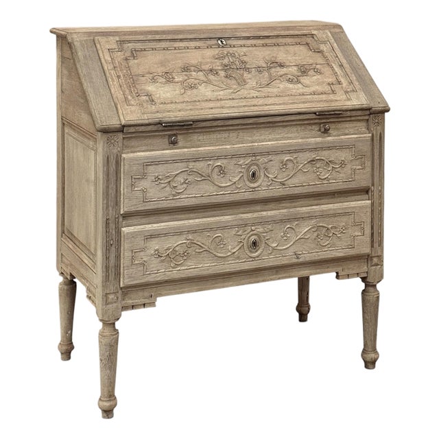 18th Century French Louis XVI Secretary Desk in Stripped Oak For Sale