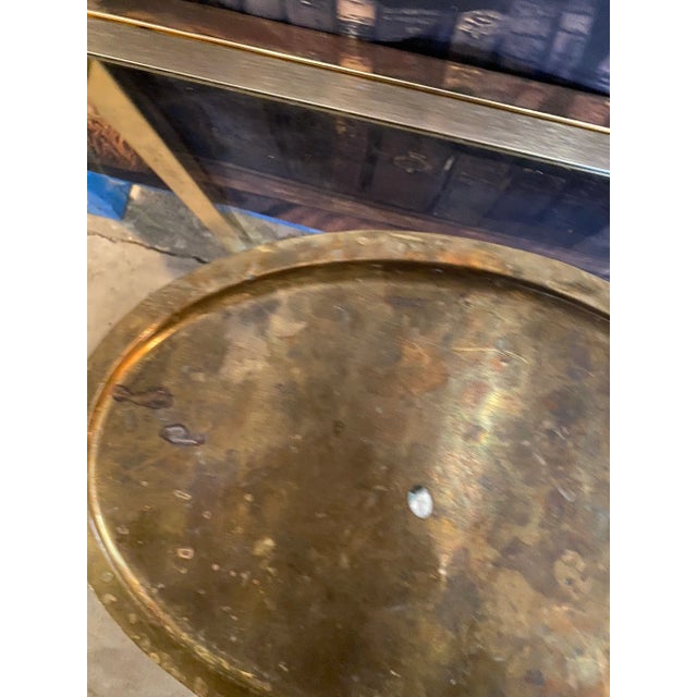 1970s Brass Decorative Serving Platter For Sale In Atlanta - Image 6 of 7